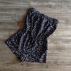 Strapless Floral Romper